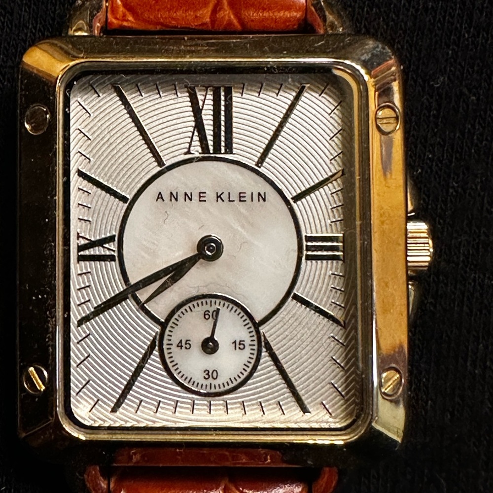 Anne Klein Watch, New without tags, brown leather band.